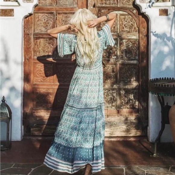 Spell and the Gypsy teal Oracle button through maxi dress - Picture 2 of 4